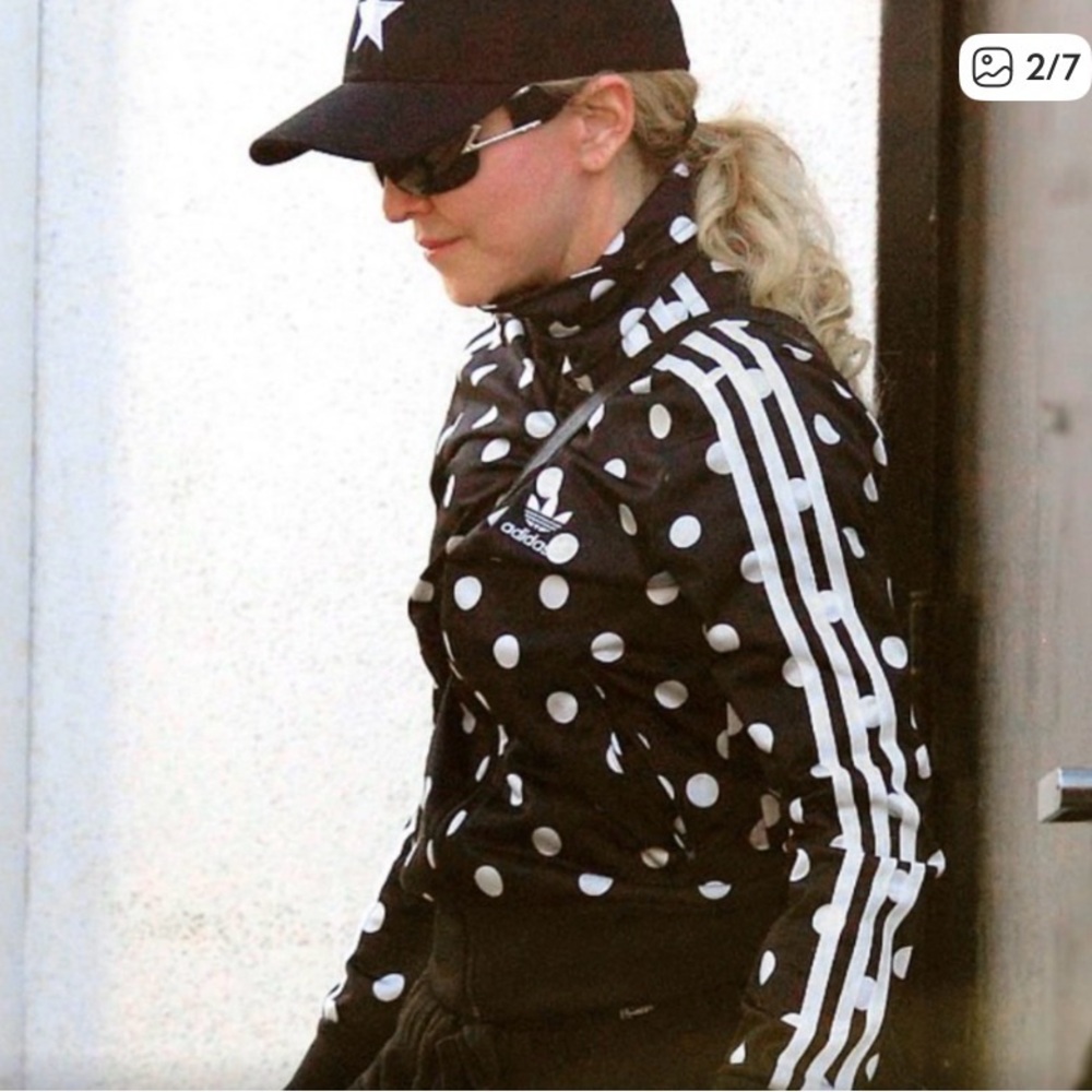 Vintage 2015 adidas firebird Black & White Polka Dot track jacket - Picture 12 of 12